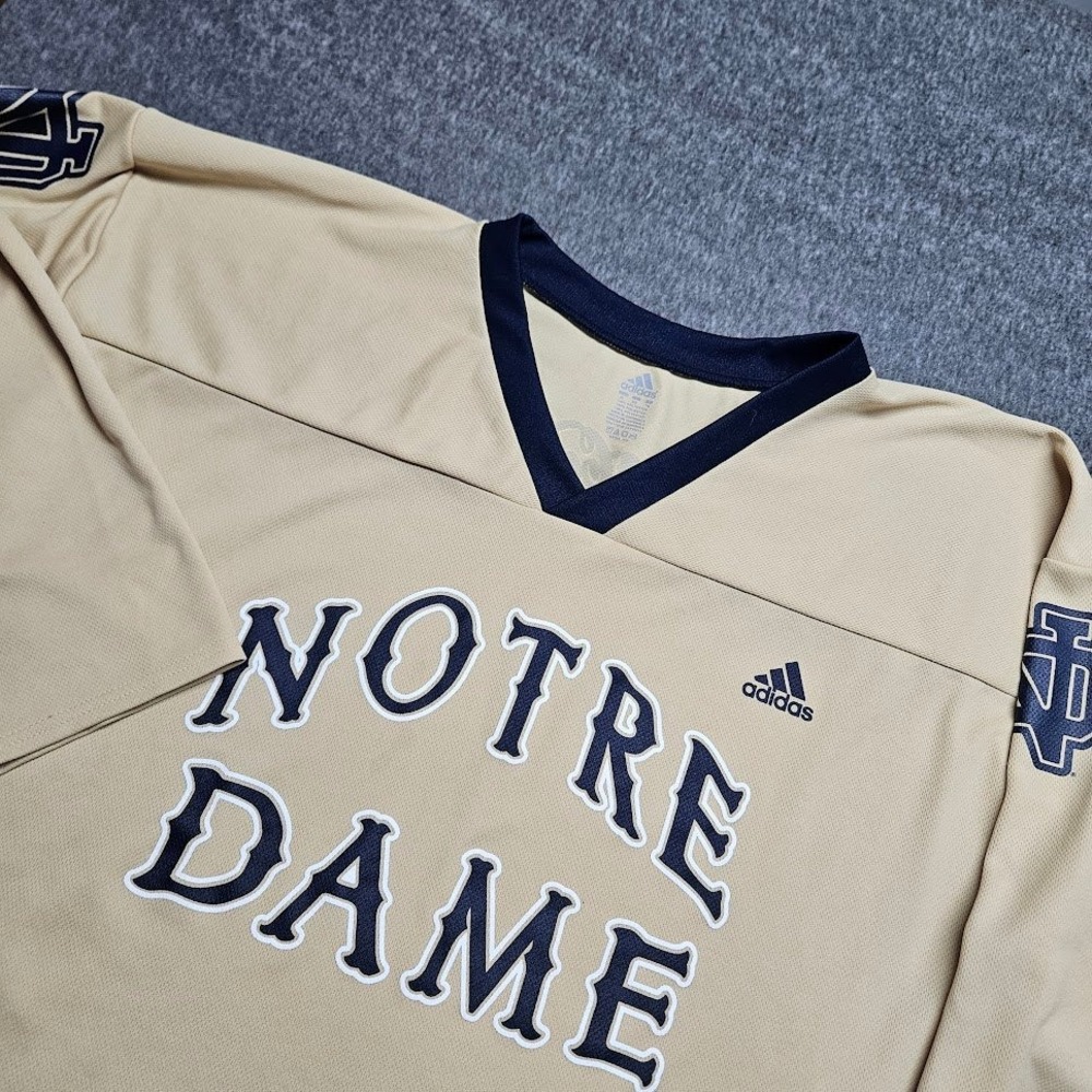 Adidas Notre Dame Jersey Mens XL Gold Navy NCAA Football Fighting Irish